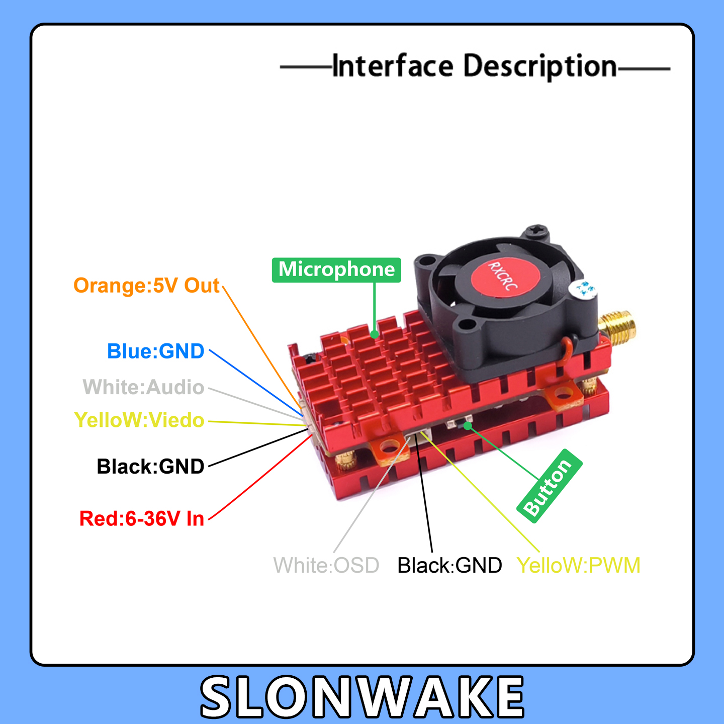 SLONWAKE 5.8G 2W VTX FPV 1800T - Drone Ae Rc review and price