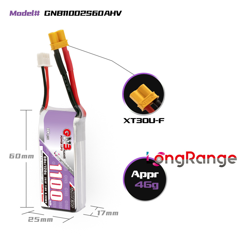 GNB 1100mAh 2S 3S 4S 6S 60C/12 - Nano Quad Fpv review and price